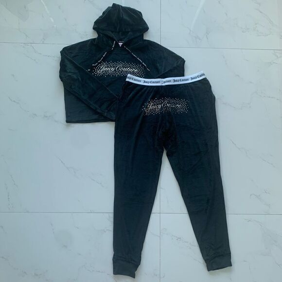 2-Piece Set Juicy Couture Velour Shine Embellished Sleep Set Tracksuit - Picture 5 of 8